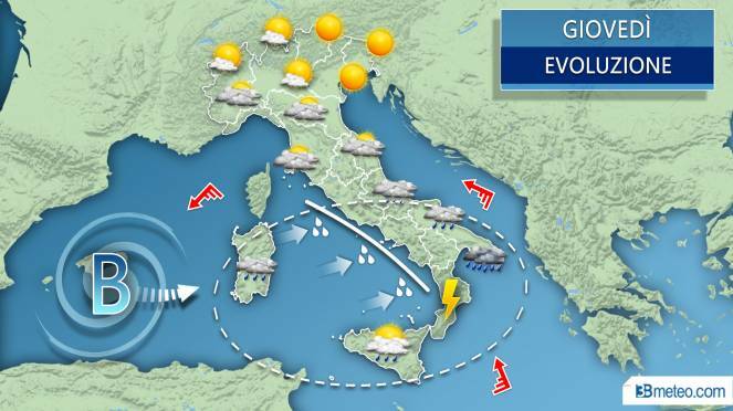 Seguiamo il vortice mediterraneo, ecco dove colpirà con altre piogge e temporali
