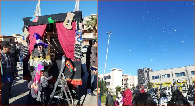 Epifania ad Ardea: caramelle, musica e una cascata di neve per i bambini