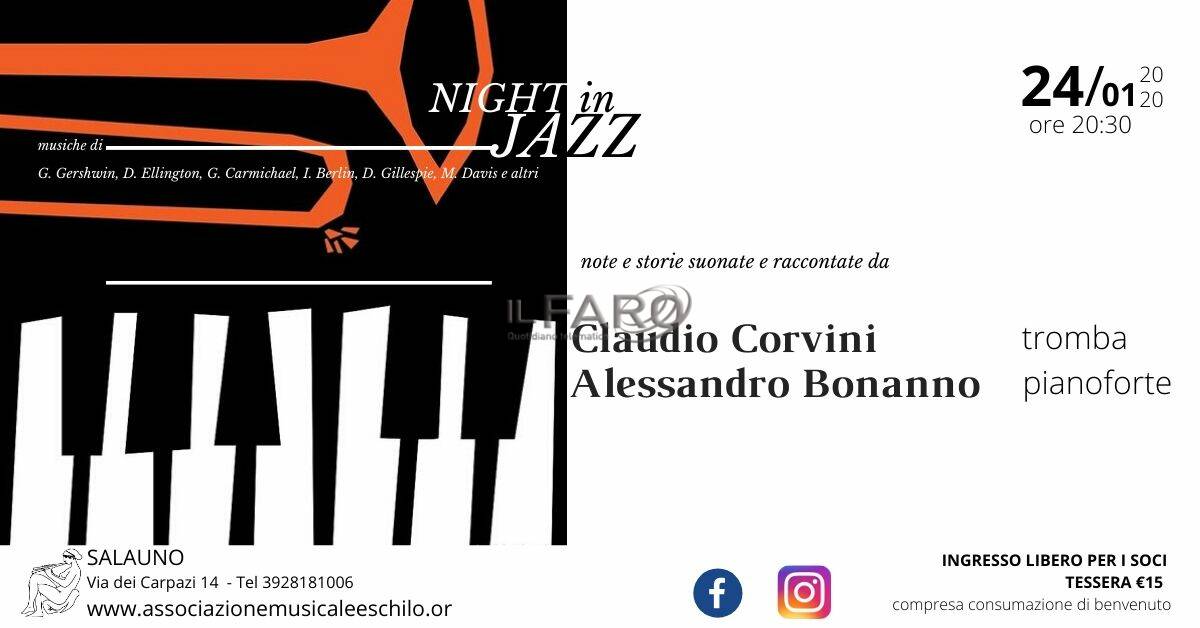 NIGHT IN JAZZ note e storie suonate e raccontate daI pianista Alessandro Bonanno