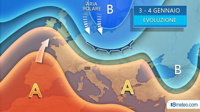 Fino al 4 gennaio alta pressione sull’Italia, poi arriva l’aria fredda dal nord Europa