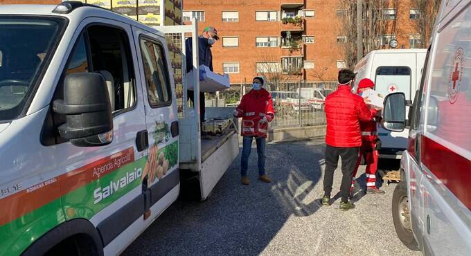 donazione salvalaio croce rossa fiumicino ortofrutta