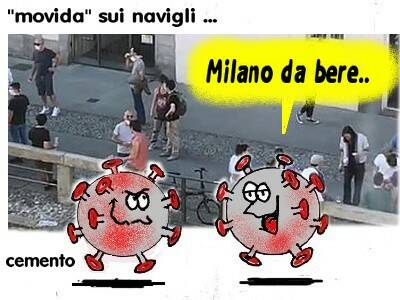 vignetta satira coronavirus milano