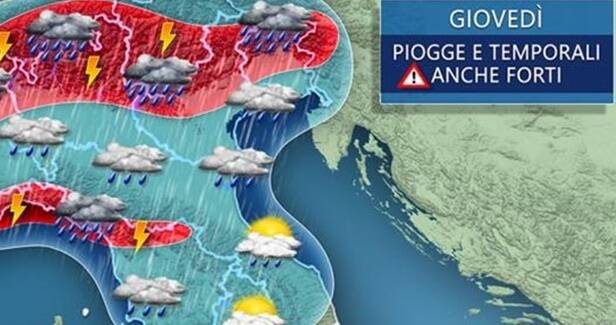 Maltempo tra giovedì e venerdì, che coinvolgerà dapprima il Nord, poi anche buona parte del Centro-Sud