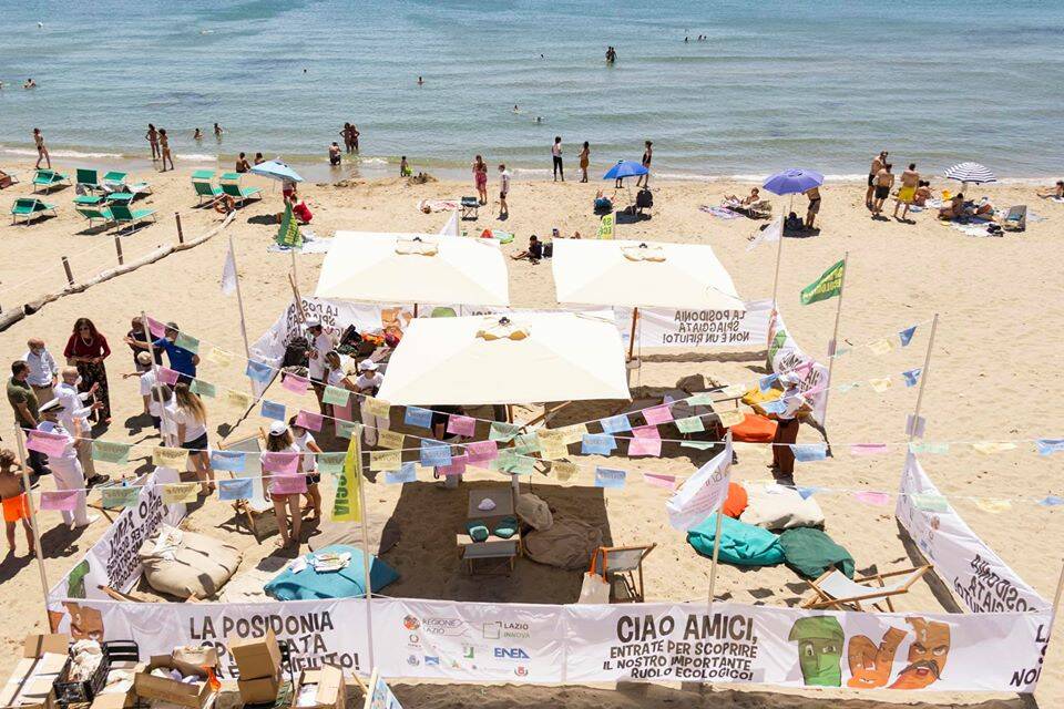 Posidonia oceanica per garantire il distanziamento sociale: a San Felice Circeo presentata la spiaggia “green”