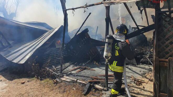 Ardea, fiamme nel camping “Ai Tucul”: vigili del fuoco in azione con 7 squadre