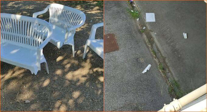Ostia, vandali in azione nell’area cani del parco Pallotta: distrutte le panchine nuove