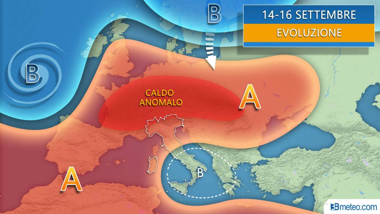 Nuova settimana tra caldo anticiclone e blanda depressione mediterranea, ecco gli effetti