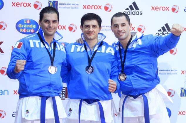 50 anni della World Karate Federation, le Tre Bufere del kata mondiale: Luca Valdesi, Lucio Maurino e Vincenzo Figuccio