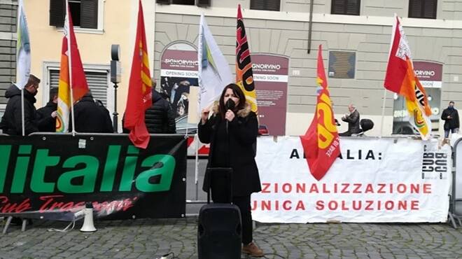 barbara bonanni protesta lavoratori alitalia