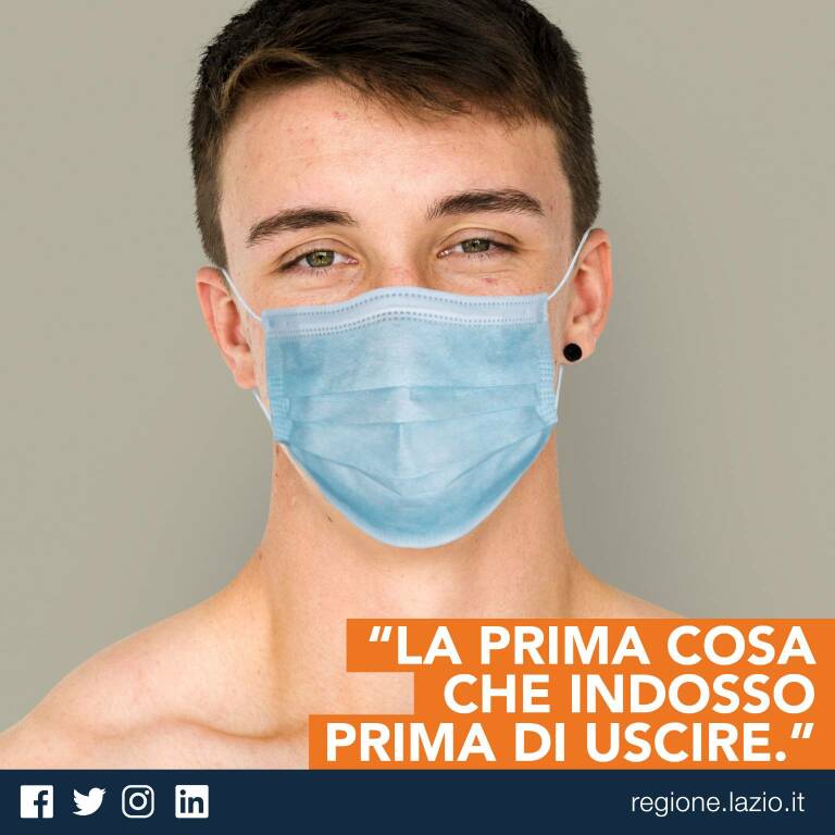 “La prima cosa che indosso prima di uscire”: al via la campagna social sull’uso della mascherina