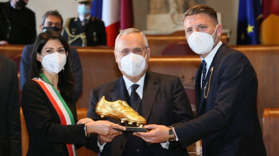 In Campidoglio la cerimonia di consegna della Scarpa d’Oro a Ciro Immobile