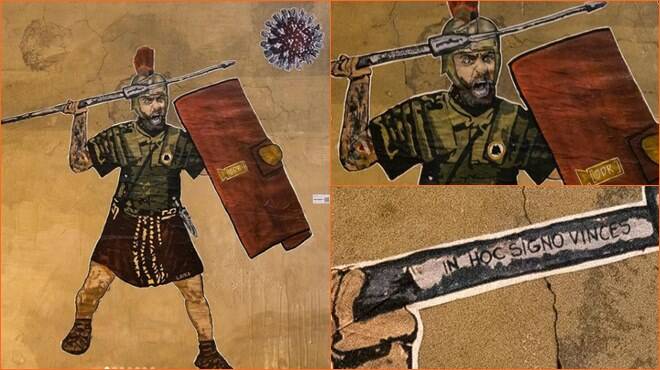 De Rossi un gladiatore che lotta contro il Covid: un nuovo murales celebra l’ex giallorosso