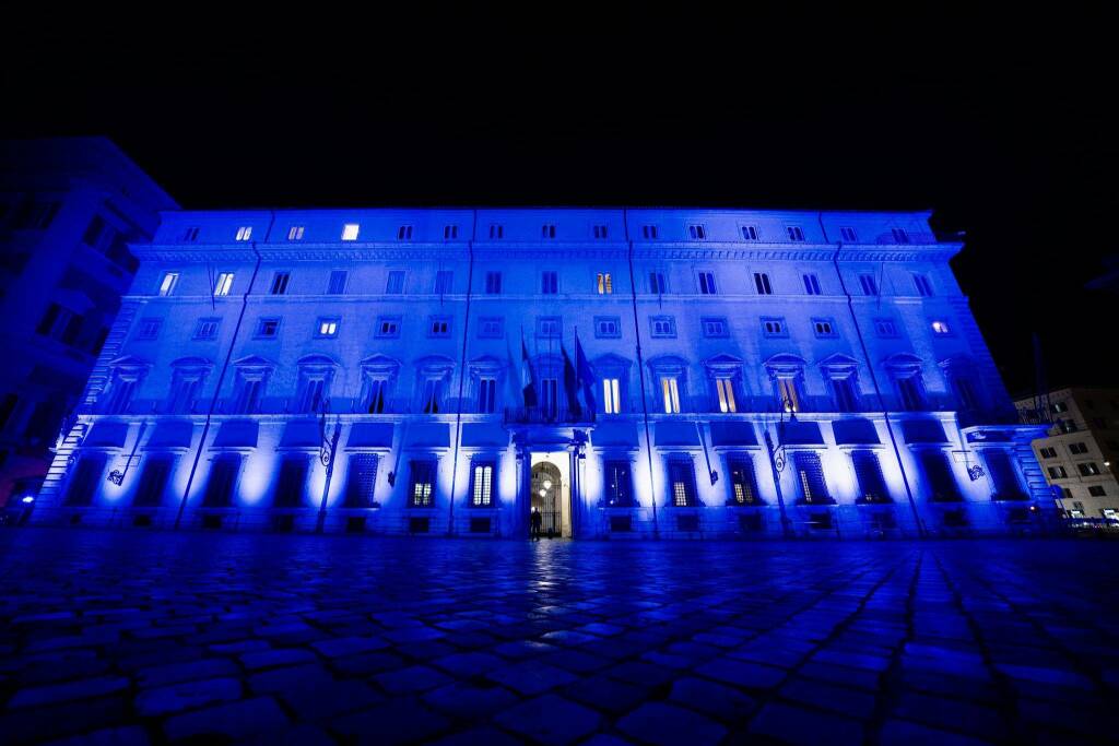 Giornata mondiale dell’Autismo: Palazzo Chigi si illumina di blu