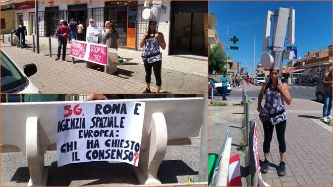 Fiumicino, a via Giorgio Giorgis il flash mob “contro il 5G dalla terra e dallo spazio”