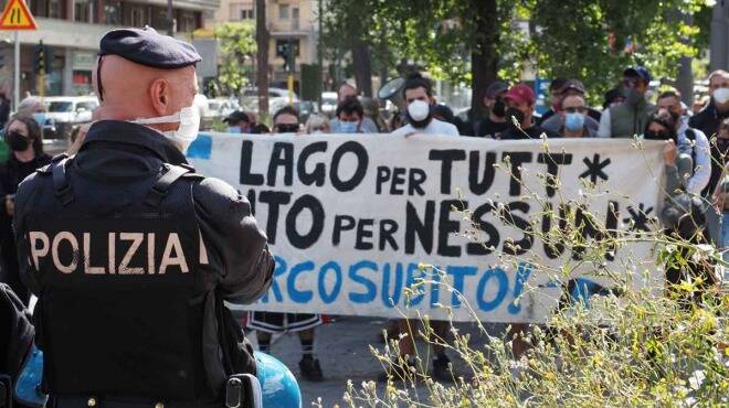 protesta Ex Snia Viscosa di Largo Preneste
