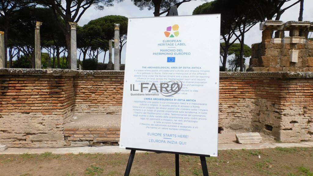 Il Parco archeologico di Ostia Antica è patrimonio europeo: svelata la targa