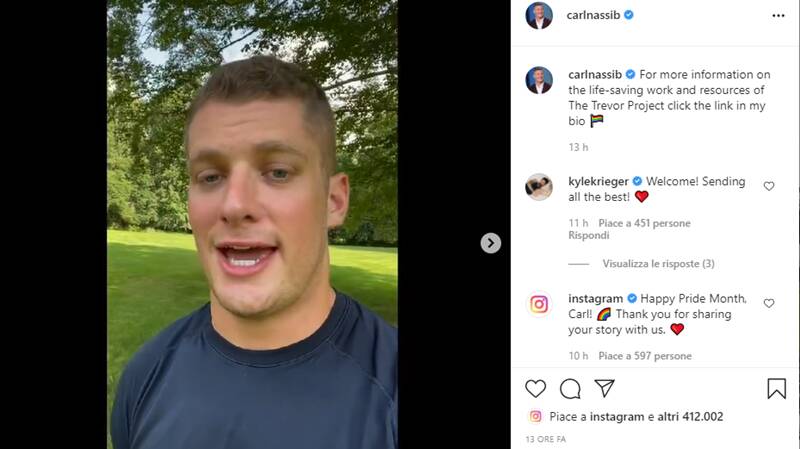 Primo coming out in Nfl, Carl Nassib: “Sono gay” – VIDEO