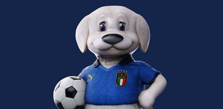 La mascotte delle Nazionali di calcio: un cucciolo di pastore maremmano, a firma Rambaldi