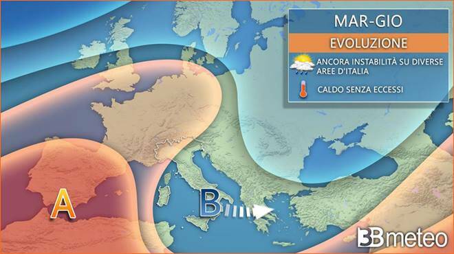 Meteo martedì: ancora rischio rovesci e temporali su parte d’Italia. Ecco dove