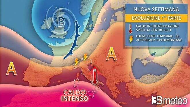Meteo martedì: in arrivo sole e gran caldo al Centrosud, rischio temporali al Nord