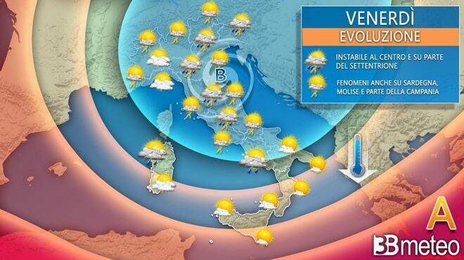 Meteo venerdì: Italia bersaglio di rovesci e forti temporali. Ecco dove