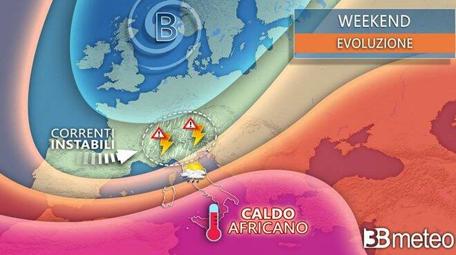 Meteo: weekend di estremi con nubifragi, vento e picchi di 40°C. Ecco dove