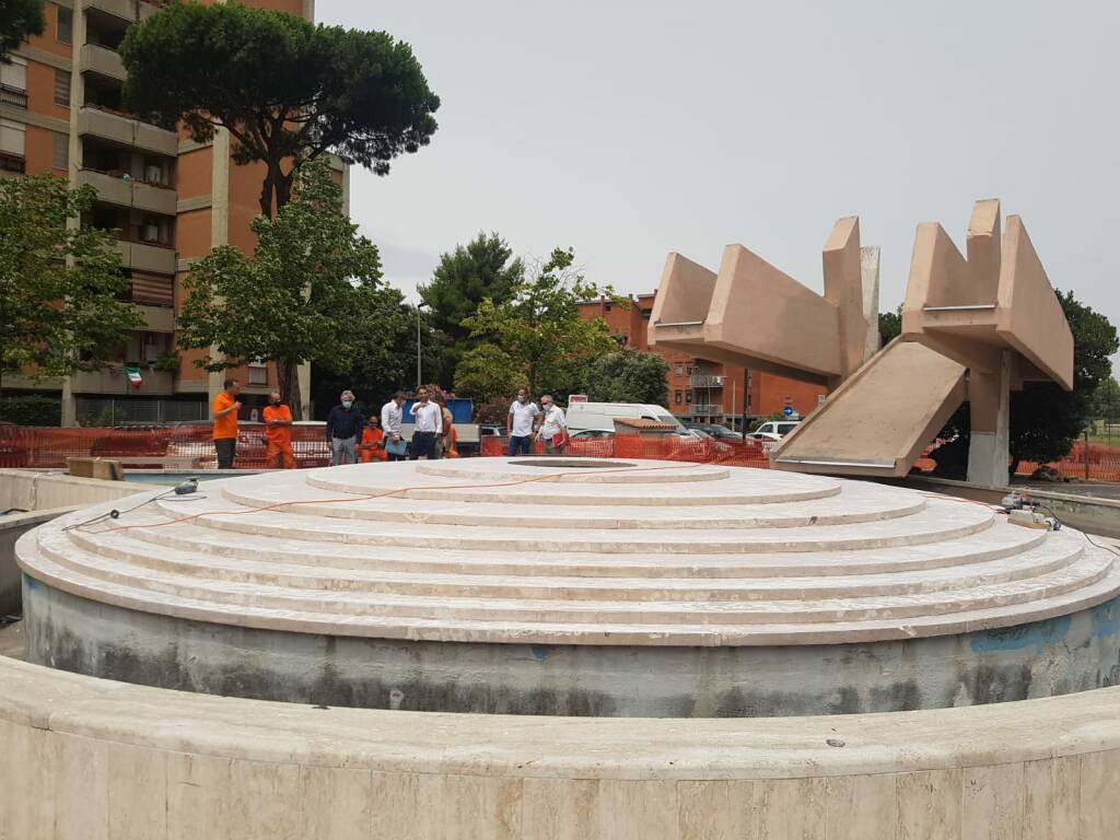 Pomezia, piazza San Benedetto: partiti i lavori di riqualificazione