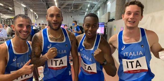 Atletica, la 4×100 maschile è in finale olimpica con record italiano