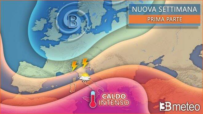 Meteo lunedì: inizio agosto con l’Italia contesa fra temporali e caldo estremo