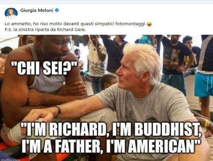 Giorgia Meloni contro Richard Gere, sui social esplode l&#8217;ironia: i meme più divertenti