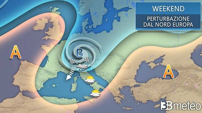 Meteo weekend: vortice ciclonico in discesa dal Nord Europa. Le conseguenze
