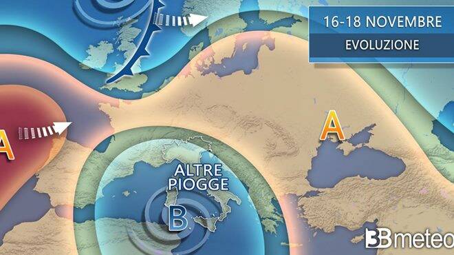 Meteo martedì, il ciclone mediterraneo porta altro maltempo, con temporali e neve