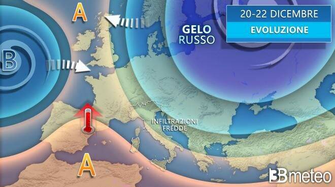Meteo lunedì: niente gelo russo, ma tempo instabile e mite sulla Penisola