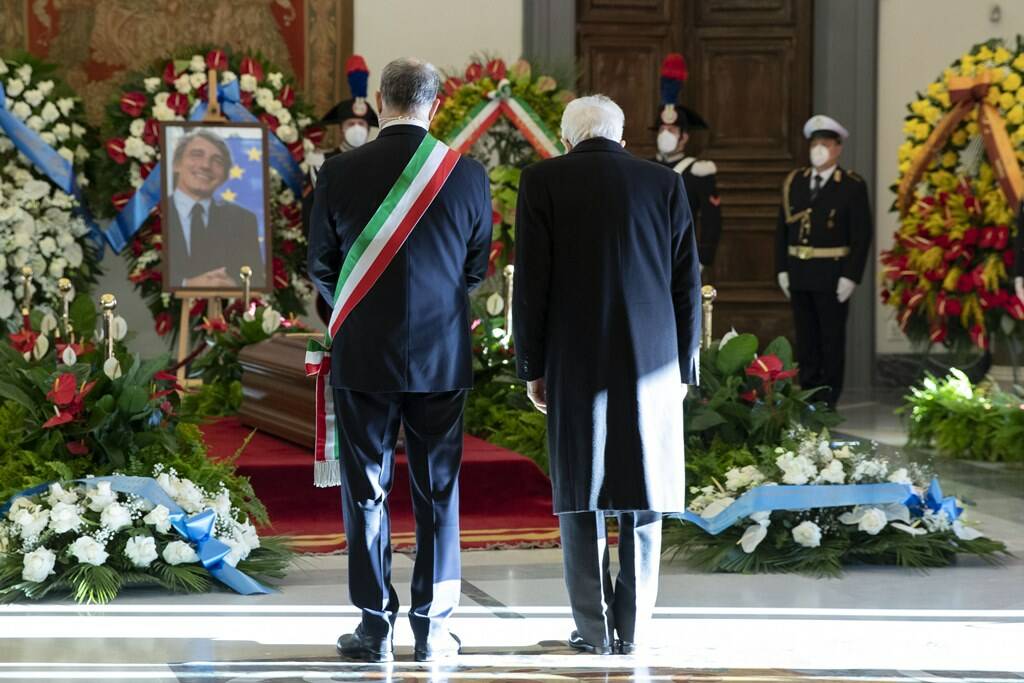 Il Presidente Mattarella alla camera ardente di David Sassoli in Campidoglio