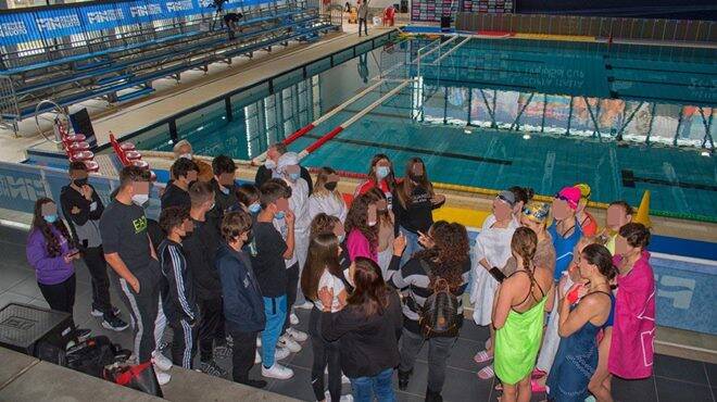 Scuola e sport: gli studenti del Paolo Baffi incontrano la rappresentativa ucraina di Nuoto sincronizzato