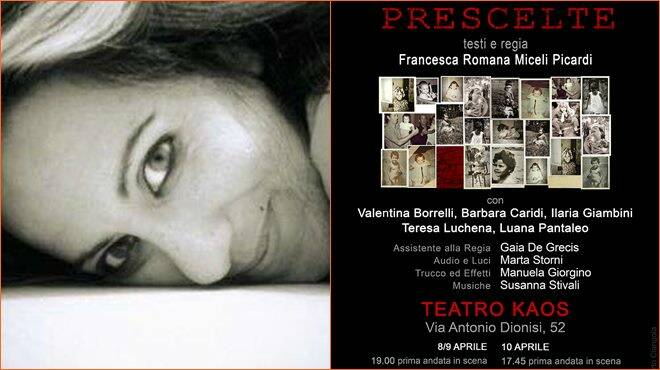 “Le Prescelte”: dall’8 aprile al Teatro Kaos di Roma