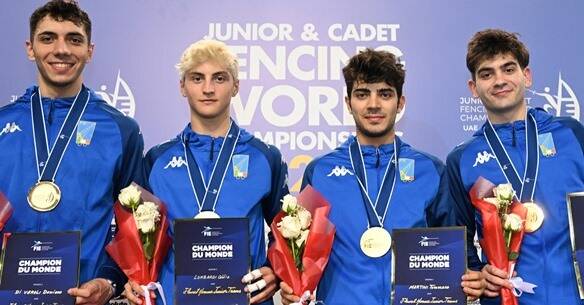 Scherma Under 20, l’Italfioretto maschile è campione del mondo