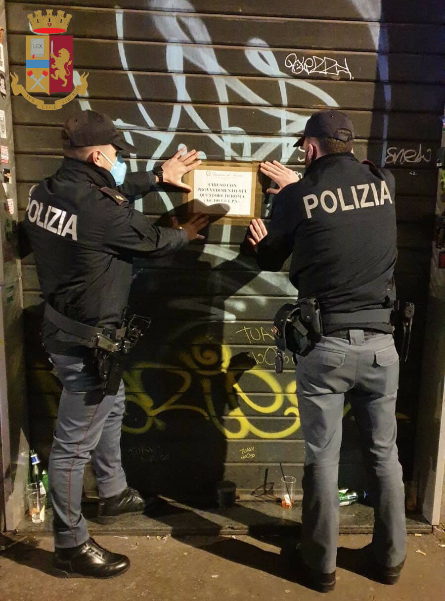 polizia roma, chiusi locali