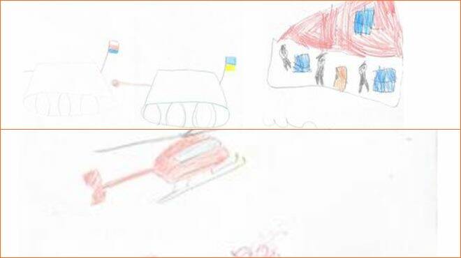 Guerra in Ucraina, Save the Children: “Bombe e cadaveri nei disegni di bambini colpiti dal conflitto”