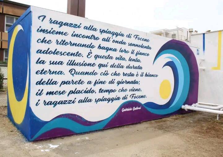 Focene: all’ICC Colombo un murales in memoria del poeta Gabriele Galloni