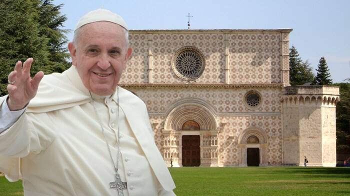 Papa Francesco a L’Aquila per la Perdonanza: il 28 agosto aprirà la Porta Santa di Collemaggio