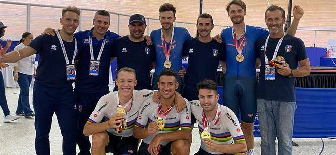 Ciclismo, l’Italia maschile vince la prova nell’inseguimento in Coppa del Mondo