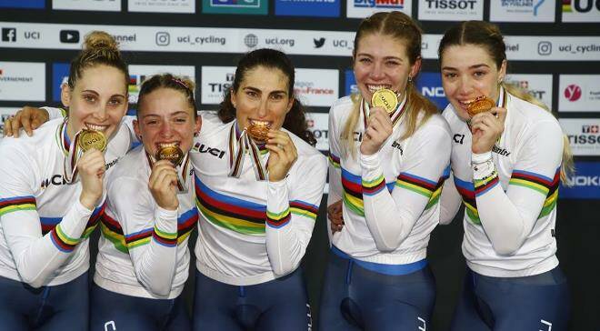 Mondiali di Ciclismo, Italia ancora sul podio: il quartetto femminile è campione