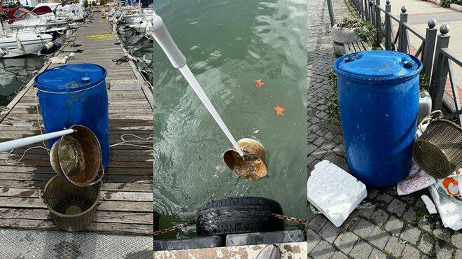Il mare di Fiumicino vittima degli incivili: in darsena pescato un barile per olii esausti
