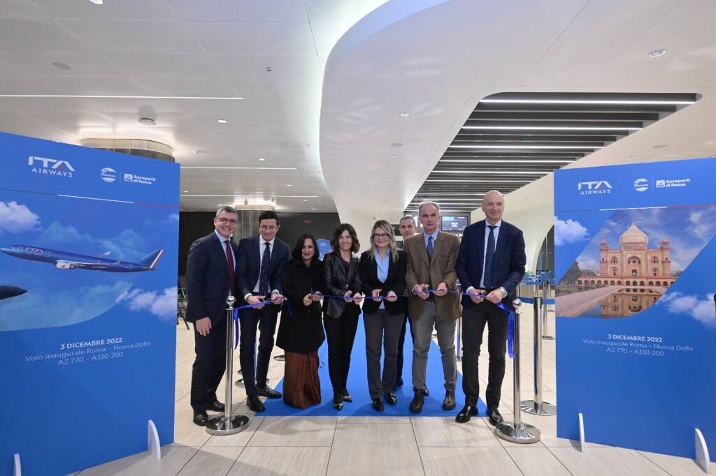 Ita Airways inaugura il nuovo volo Fiumicino-Nuova Delhi: “Italia ed India più vicine”