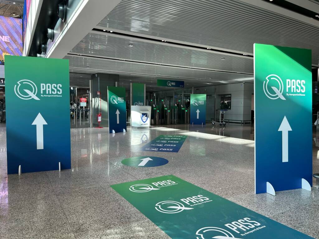 Rivoluzione a Fiumicino: ai controlli dell’aeroporto debutta il nuovo servizio QPass