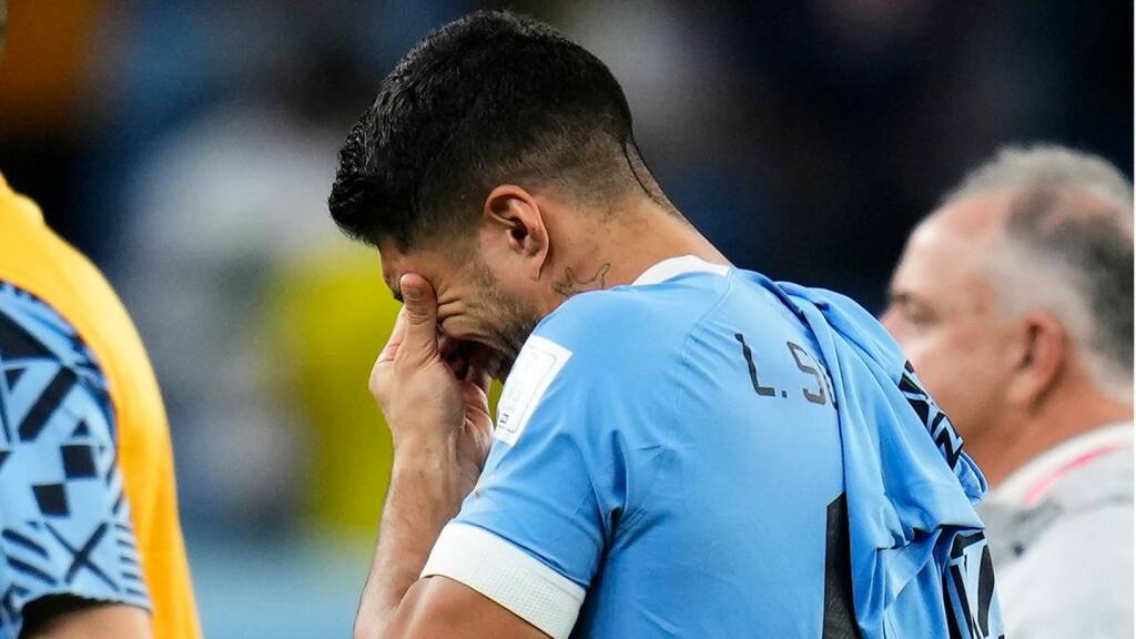 Suarez piange dopo eliminazione dell’Uruguay, Qatar 2022