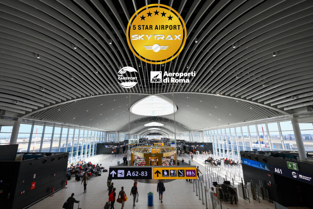 5 Stelle Skytrax: l’aeroporto di Fiumicino è il migliore al mondo per i servizi