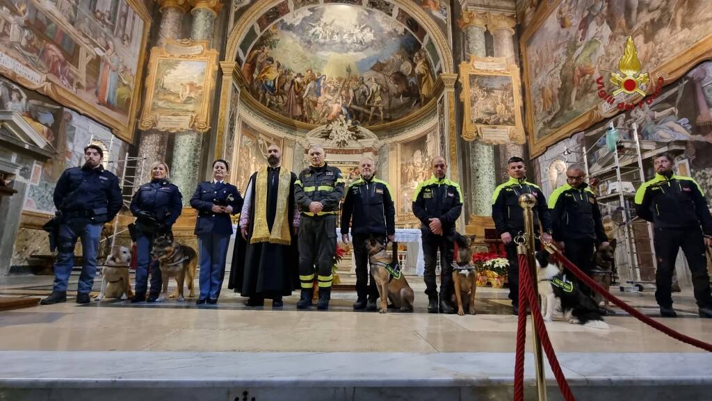 Sant’Antonio: a Roma la benedizione per i cani delle unità cinofile di polizia e pompieri