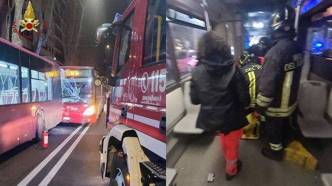 Roma, scontro fra bus Atac a Prati: autista incastrato fra le lamiere
